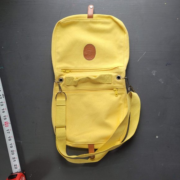 Vintage 1980s Bright Yellow Canvas Shoulder Bag - Picture 2 of 13